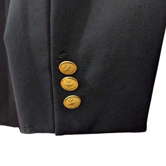 Faconnable Italy Women's 8 Black Double Breasted Wool Blazer with Gold Buttons - Picture 5 of 8